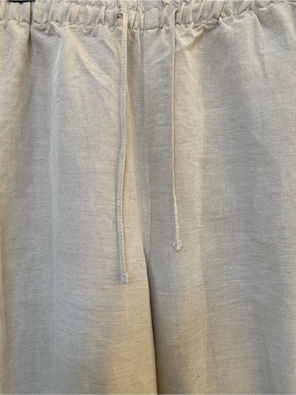 Lightweight Drawstring Linen Blend Pants in Oatmeal